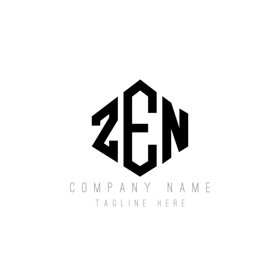 ZEN letter logo design with polygon shape. ZEN polygon and cube shape logo design. ZEN hexagon vector logo template white and black colors. ZEN monogram, business and real estate logo.