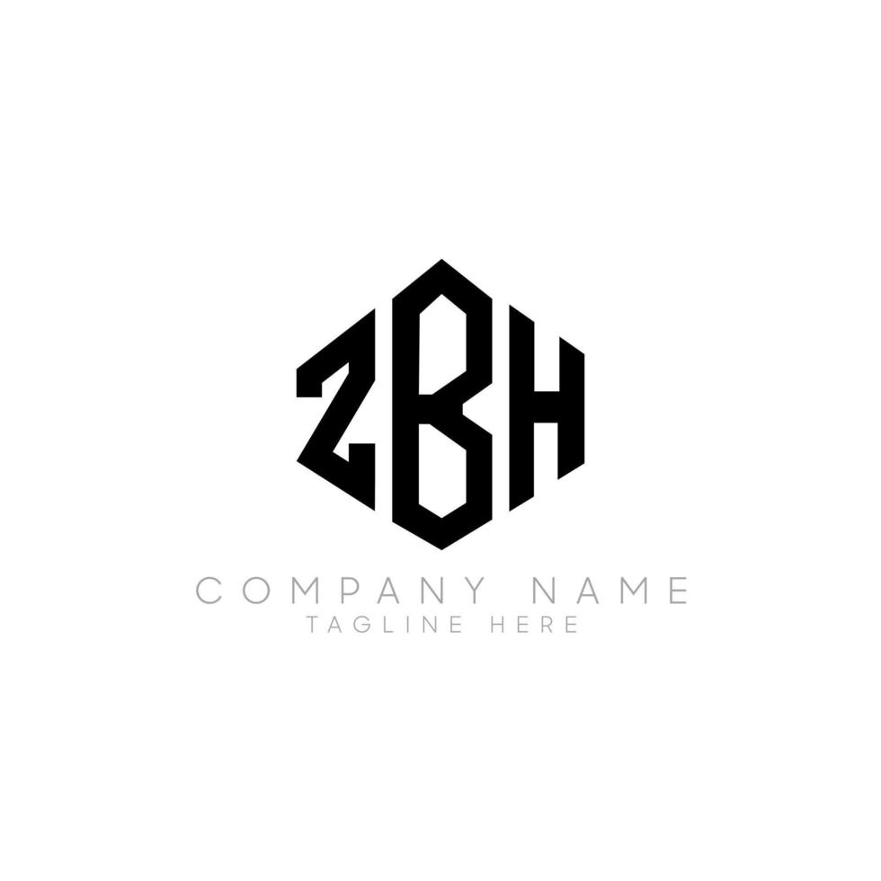 ZBH letter logo design with polygon shape. ZBH polygon logo monogram. ZBH cube logo design. ZBH hexagon vector logo template white and black colors. ZBH monogram, ZBH business and real estate logo.