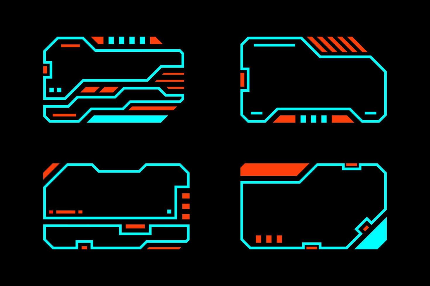 Blue square frame technology futuristic hud outline, Modern geometric shape design. vector