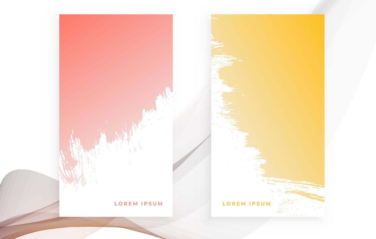 abstract grunge banners set two colors vector