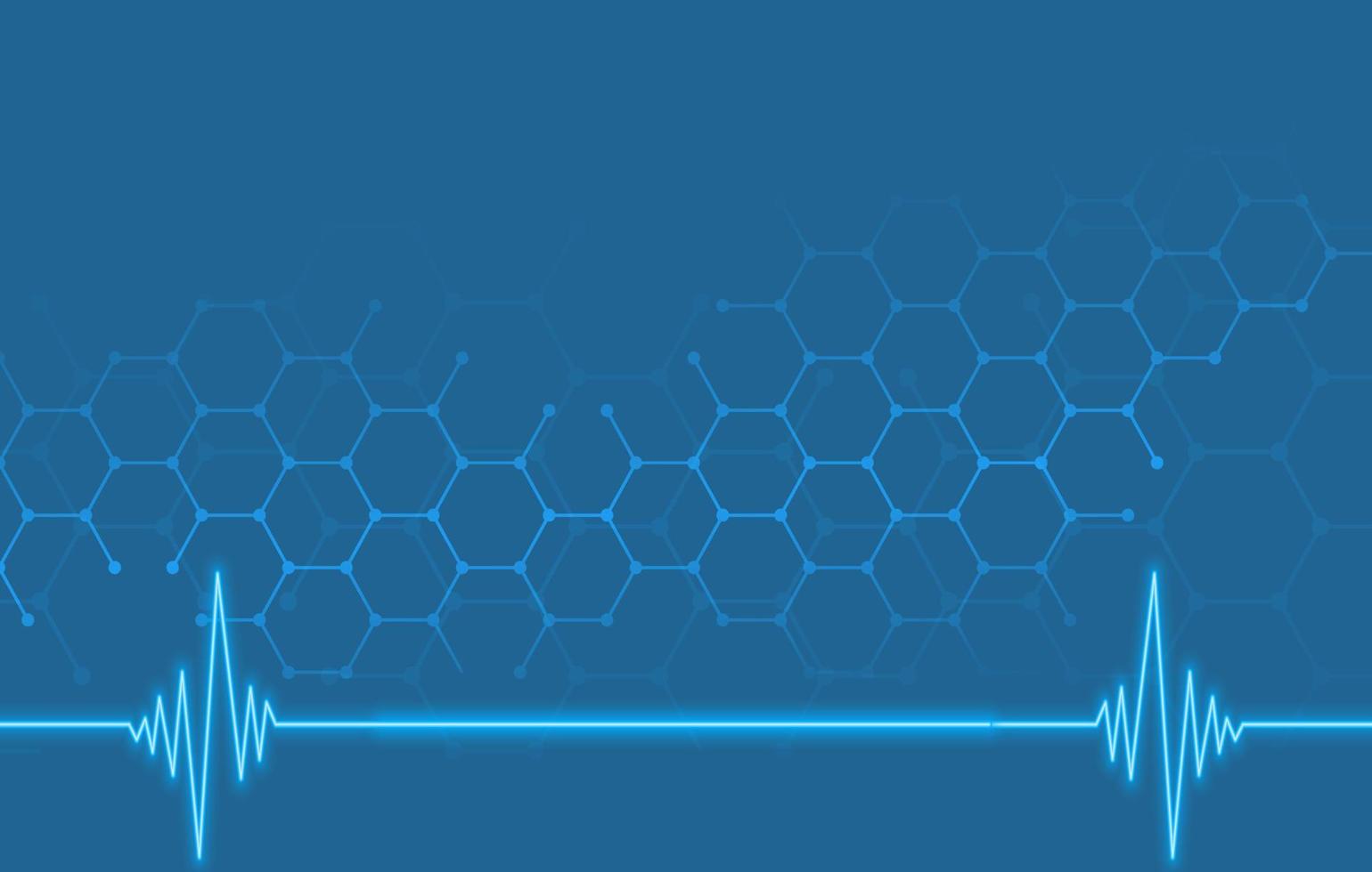 Antecedentes médicos y sanitarios con línea de cardiograma. vector