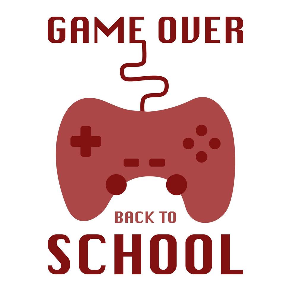 Game over back to school concept vector