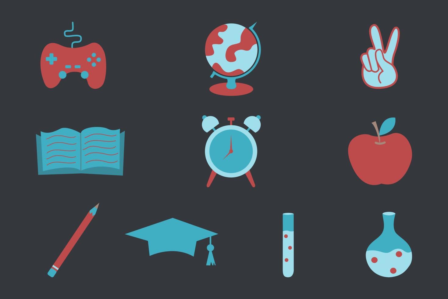 Back to school set graphic vector