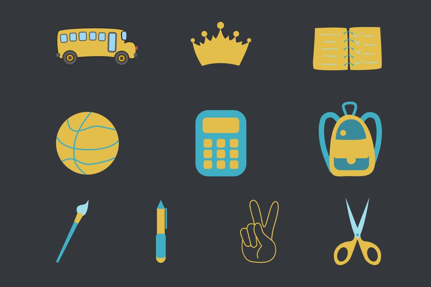 Back to school set graphic vector