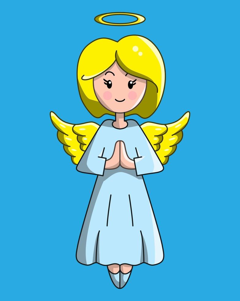 vector de mujer de dibujos animados de ángel guardián