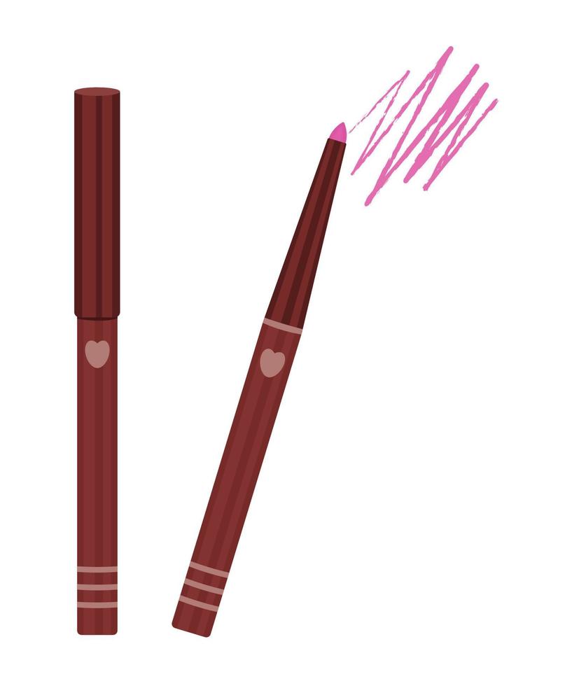 Lip pencil in burgundy packaging vector