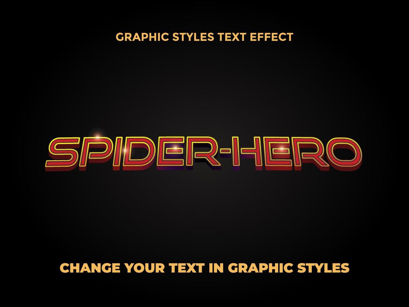 araña superhéroe logo estilos gráficos efecto de texto vector