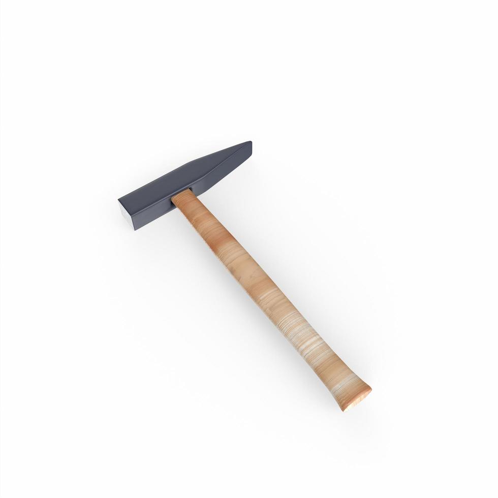 Old wooden hammer 3d object photo