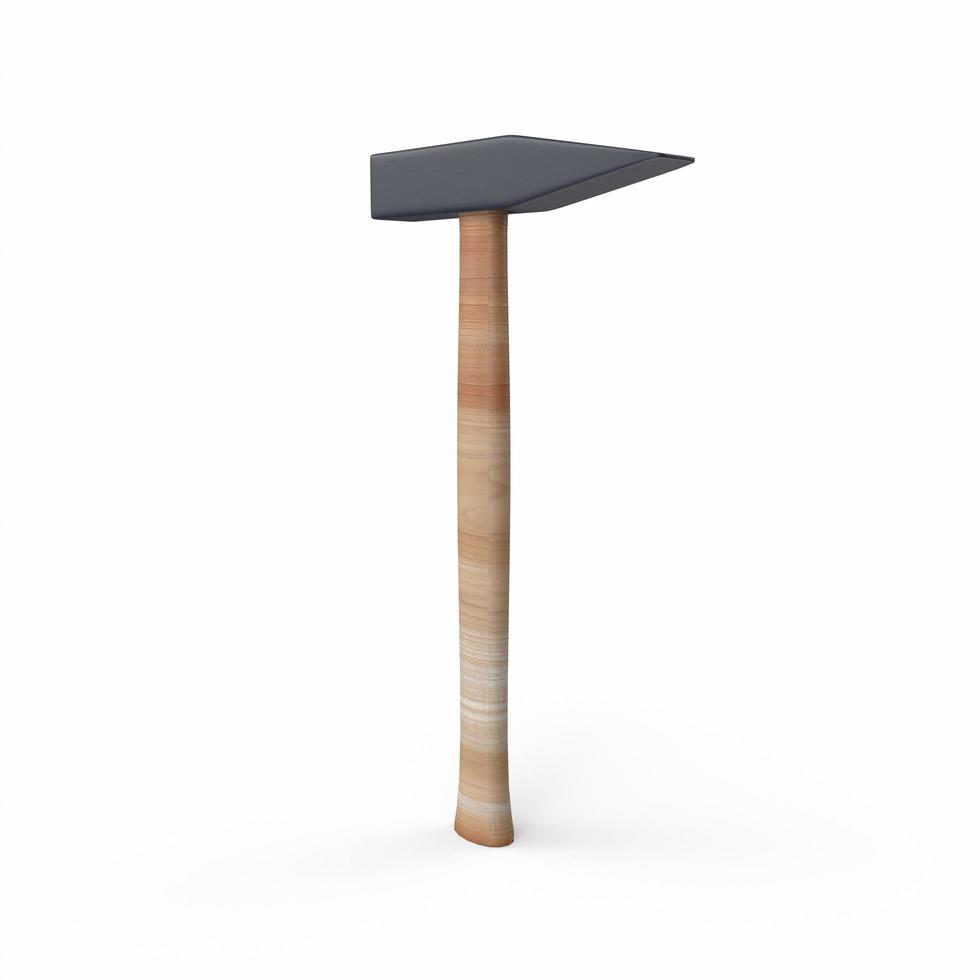 Old wooden hammer 3d object photo