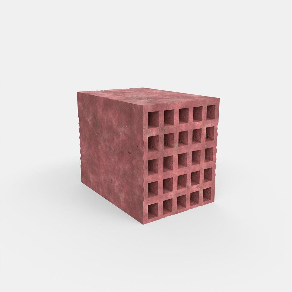 Red briquette brick 3d modelling photo