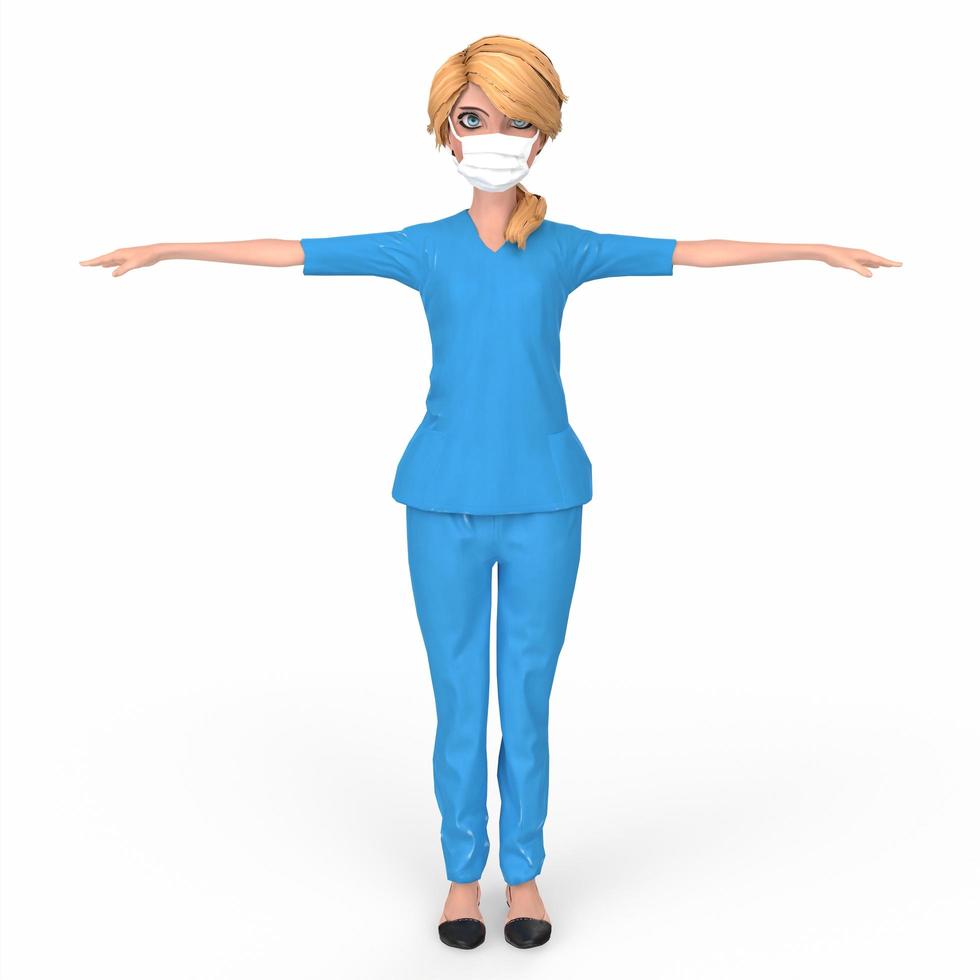 3d rendered illustration of a nurse girl photo