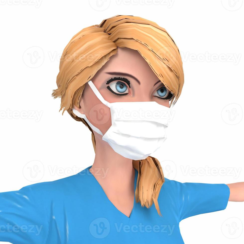3d rendered illustration of a nurse girl photo