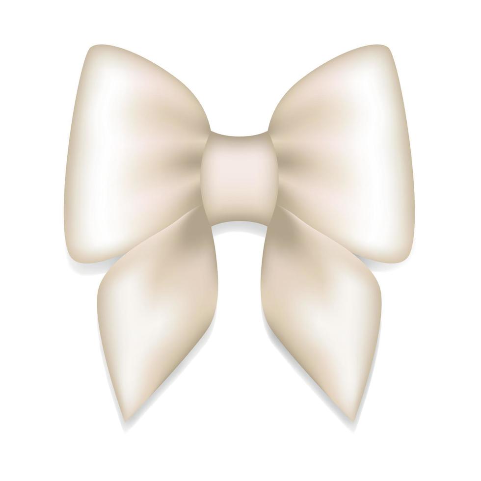 Champagne bow made of satin ribbon, Vector isolated bow for the design of compositions, illustration.