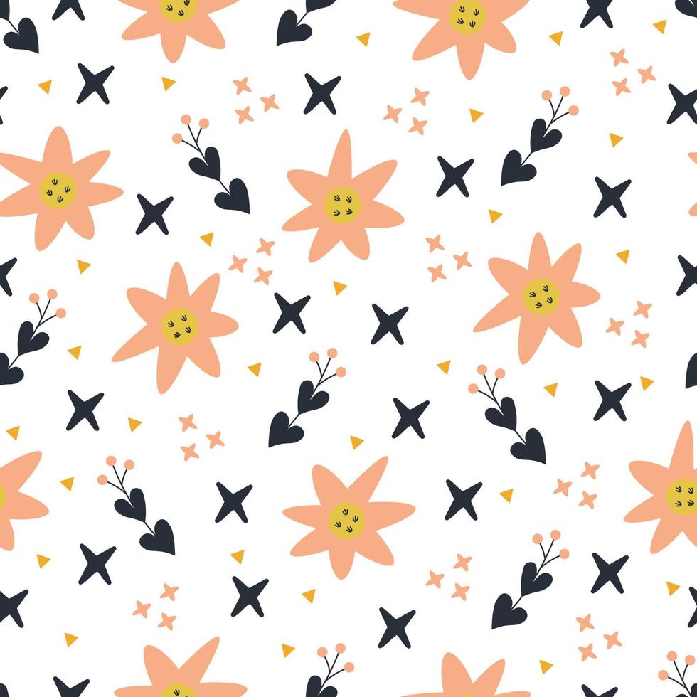 Seamless pattern with flowers. Background for wallpapers, textiles, papers, fabrics, web pages. vector