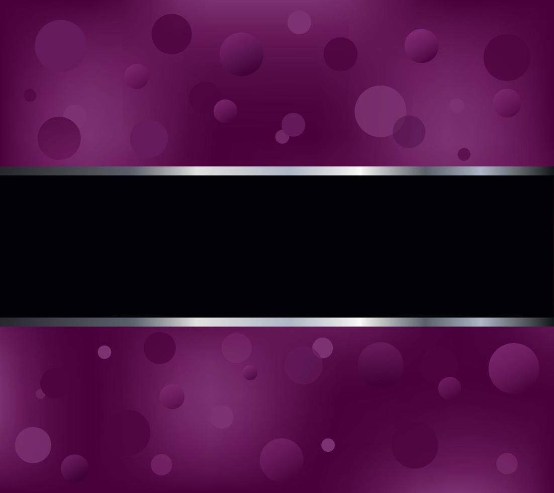 Purple background with circles and black stripe vector