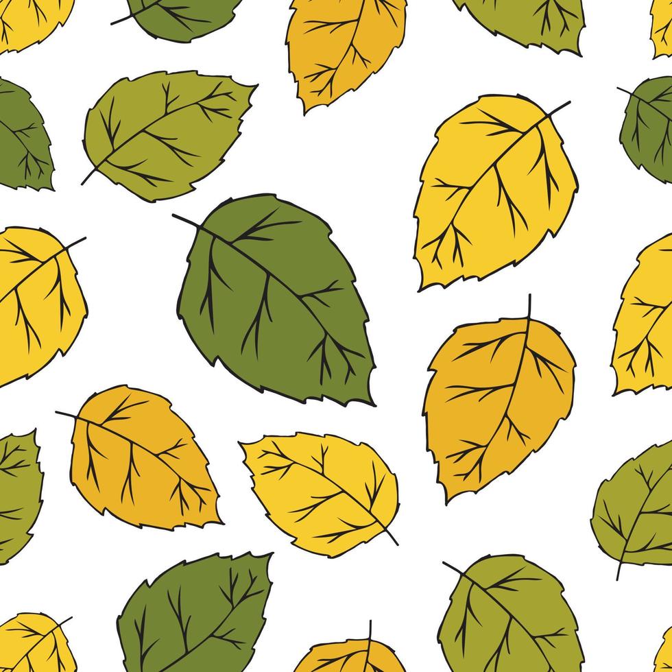 Birch leaves seamless pattern. Background for wallpapers, textiles, papers, fabrics, web pages. Leaf ornament, vintage style. vector