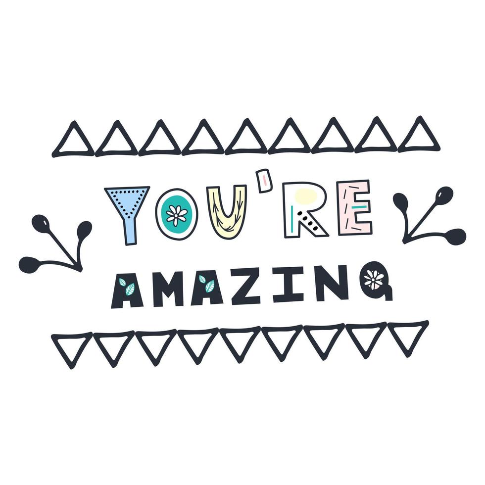 Hand drawn lettering. Cartoon with the phrase isolated on white background. vector