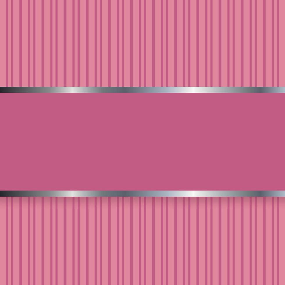 fondo rayado rosa tranquilo con líneas plateadas y rosas para pancartas, tarjetas de felicitación, afiches, tarjetas vip, publicidad. vector