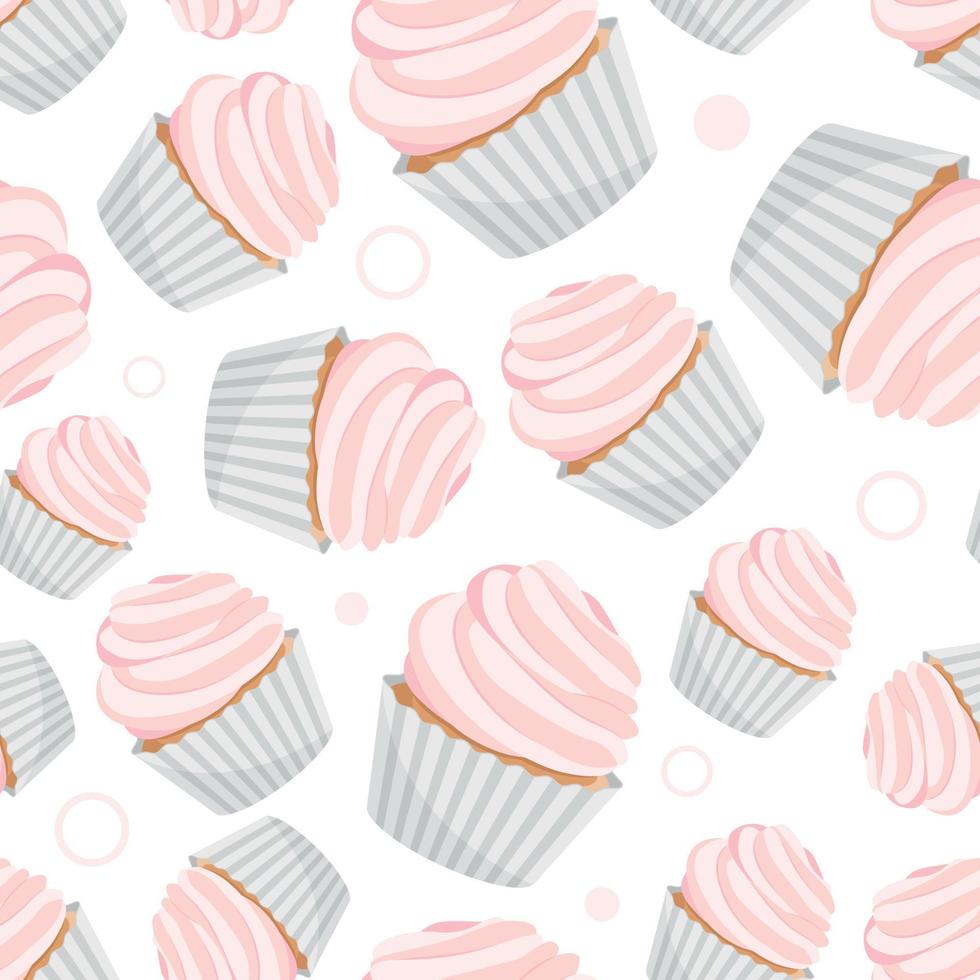 Cupcake seamless pattern. Background for gift boxes, wrapping paper, wallpapers, textiles, papers, fabrics, web pages vector