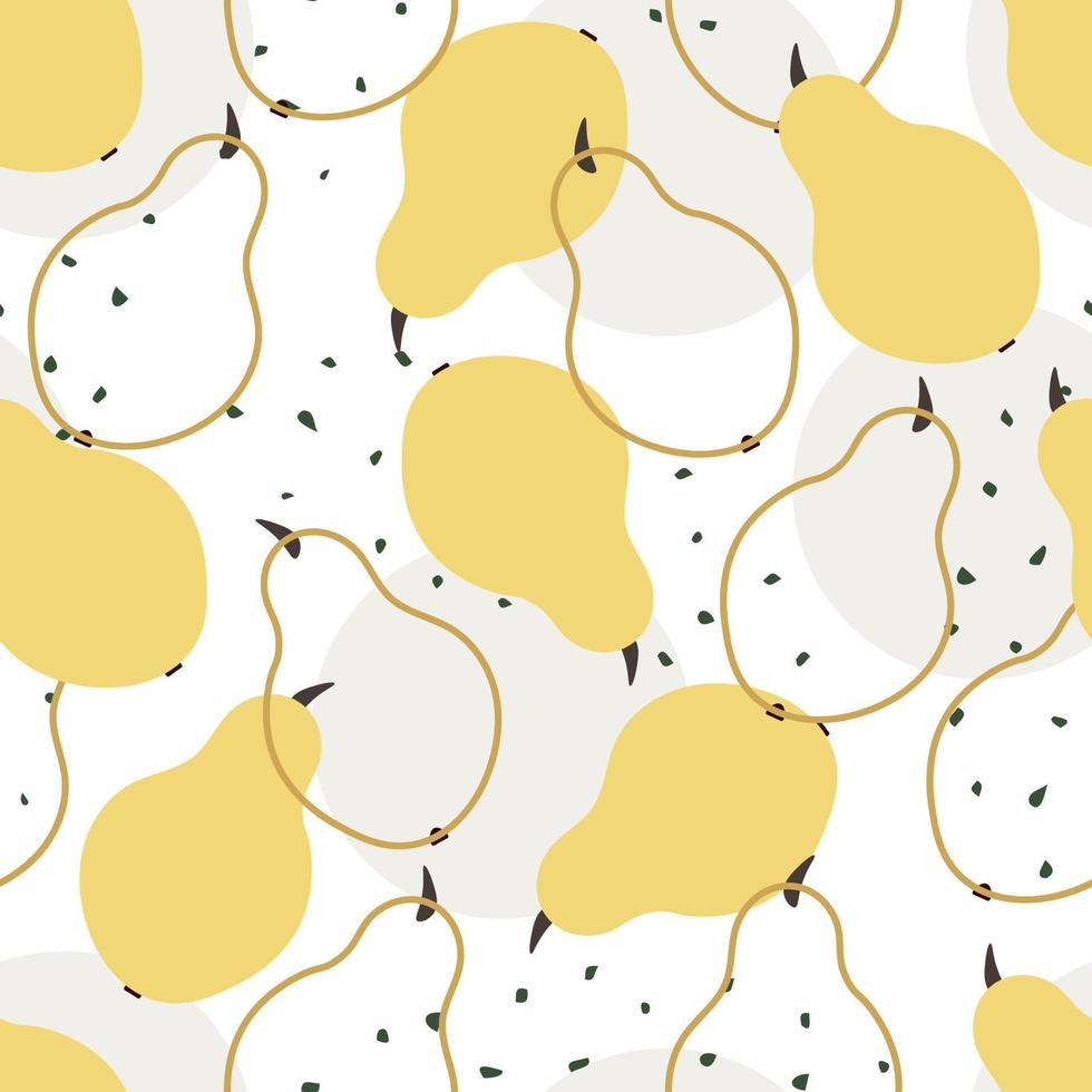 Abstract pear seamless pattern. Background for wallpapers, textiles, papers, fabrics, web pages. Fruit ornament, vintage style. vector