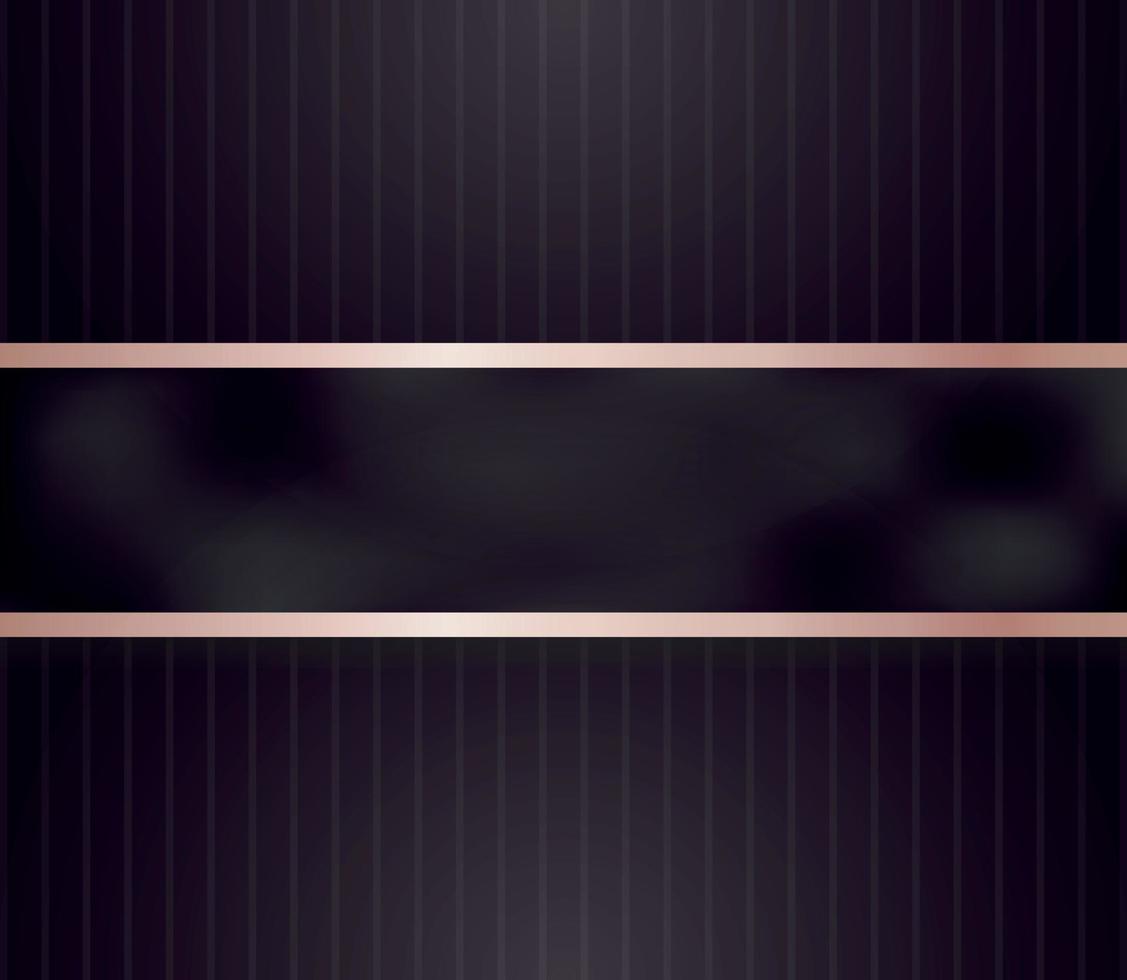 Soft black striped background with rose gold gradient lines for banners, greeting cards, posters, vip cards, advertisement. vector