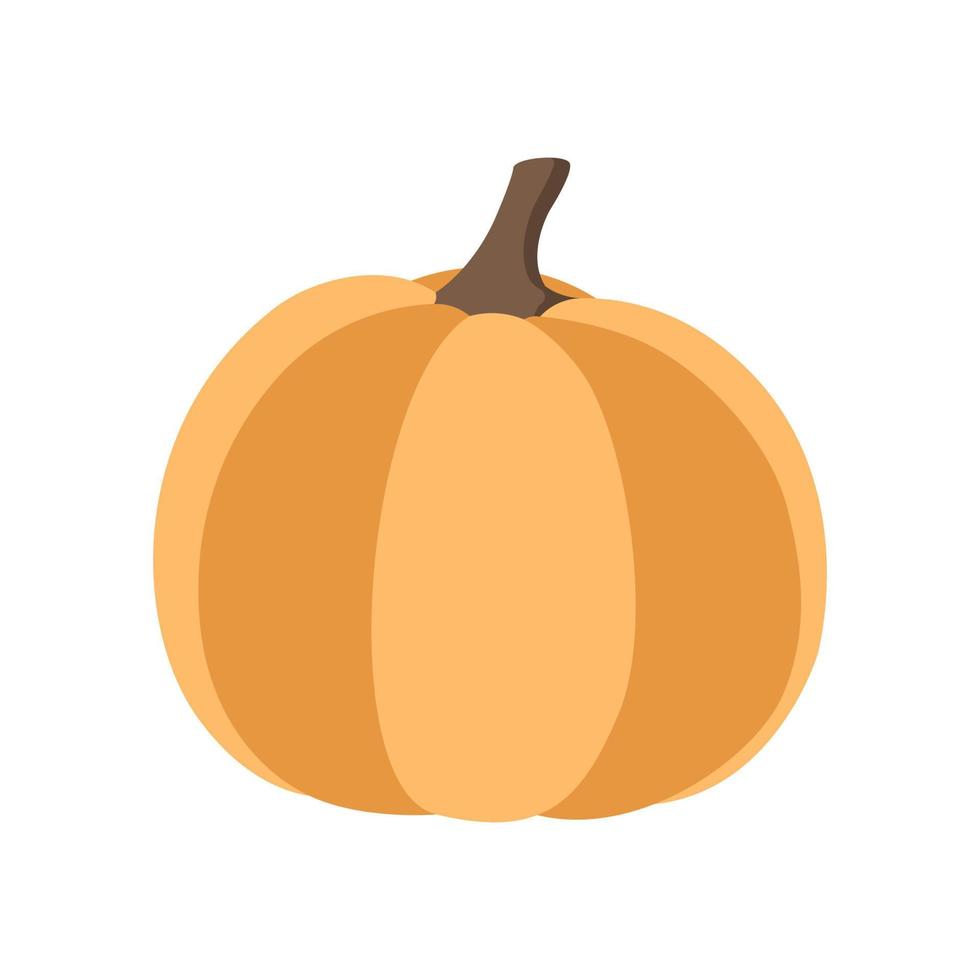 Pumpkin. Autumn Halloween or Thanksgiving pumpkin symbol. Flat design. Orange squash silhouette on white background. vector