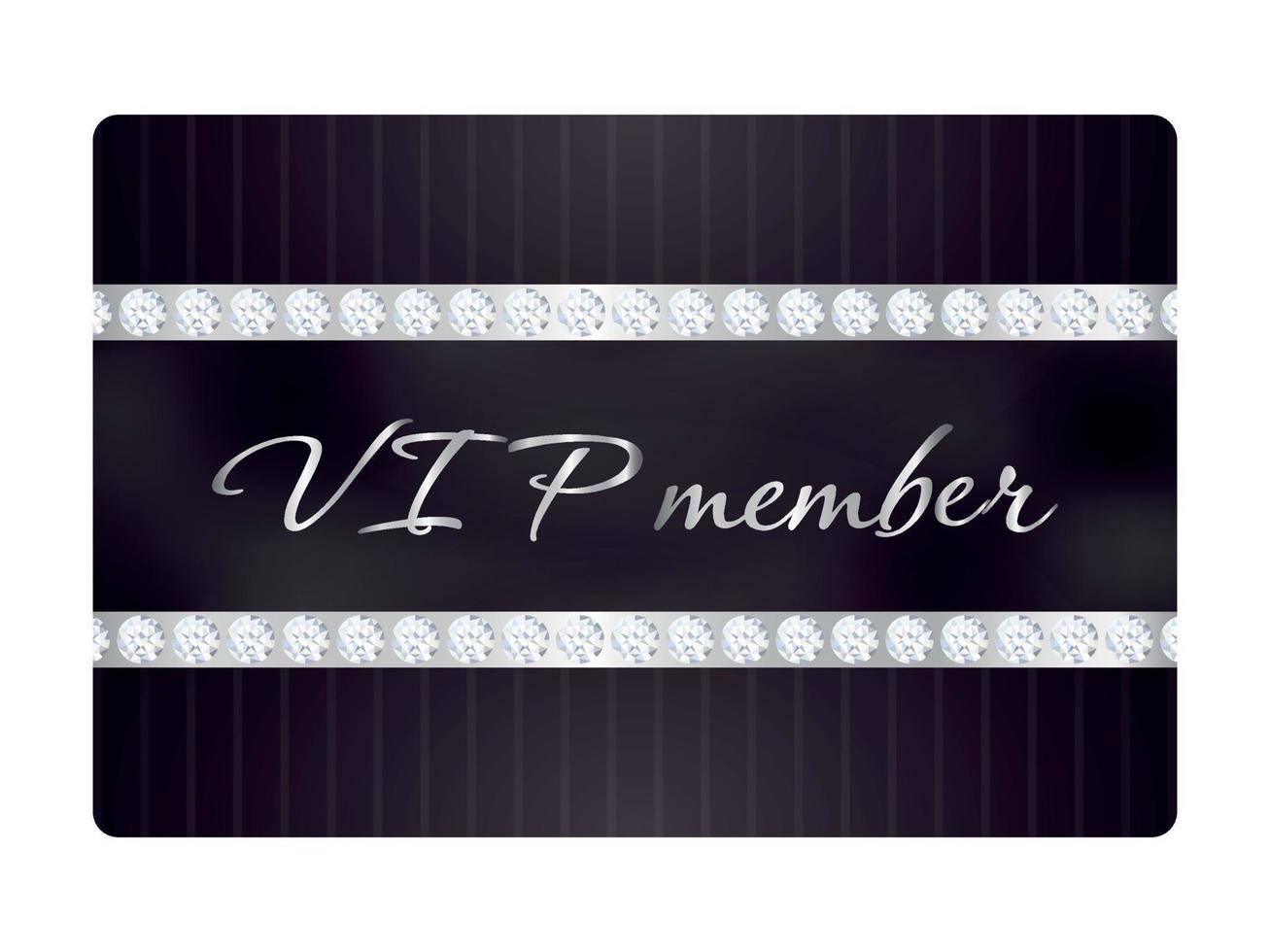 tarjeta de visita de miembro vip sobre fondo negro con brillantes vector