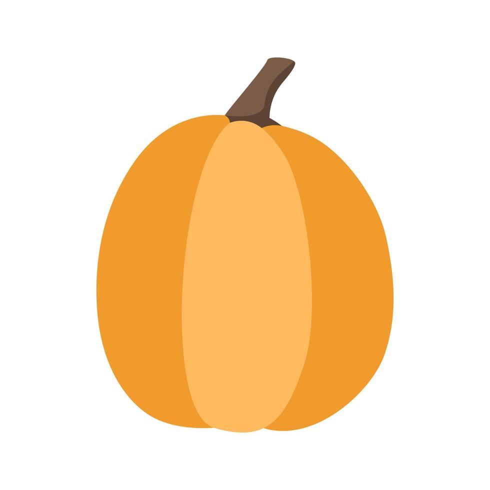 Pumpkin. Autumn Halloween or Thanksgiving pumpkin symbol. Flat design. Orange squash silhouette on white background. vector