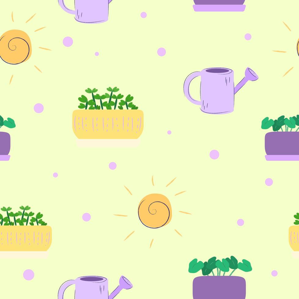 Dright pattern with pots vector