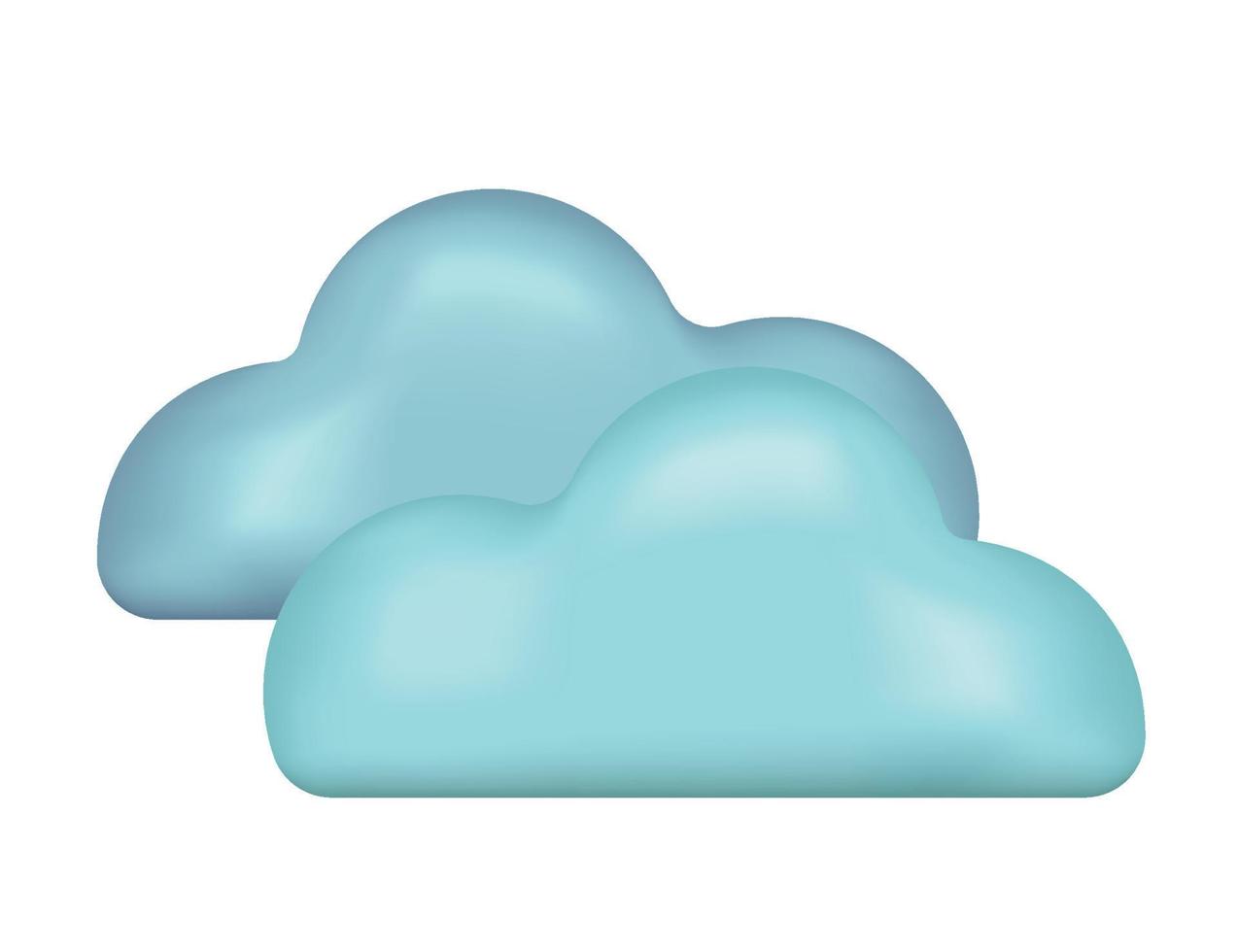 Clouds emoji icon. Cloudy day weather symbol. Vector illustration