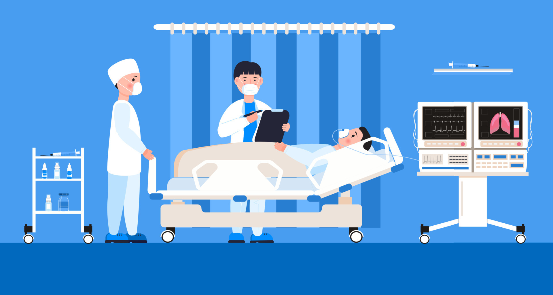 Reanimation equipment for unconscious patients Intensive care unit