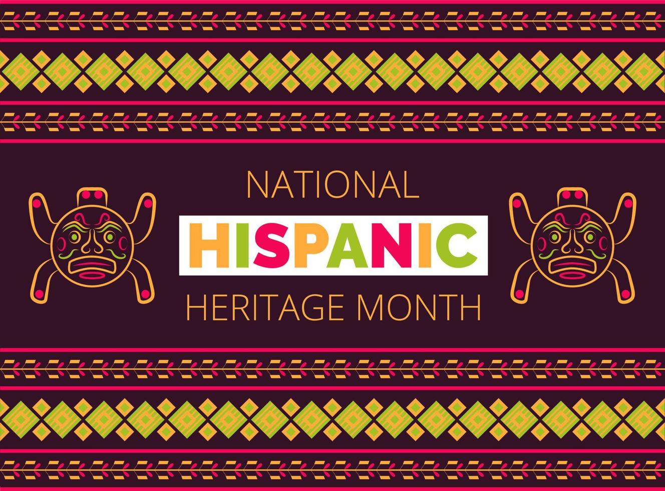 National Hispanic Heritage Month celebrated from 15 September to 15 October USA. Latino American poncho ornament vector for greeting card, banner, poster