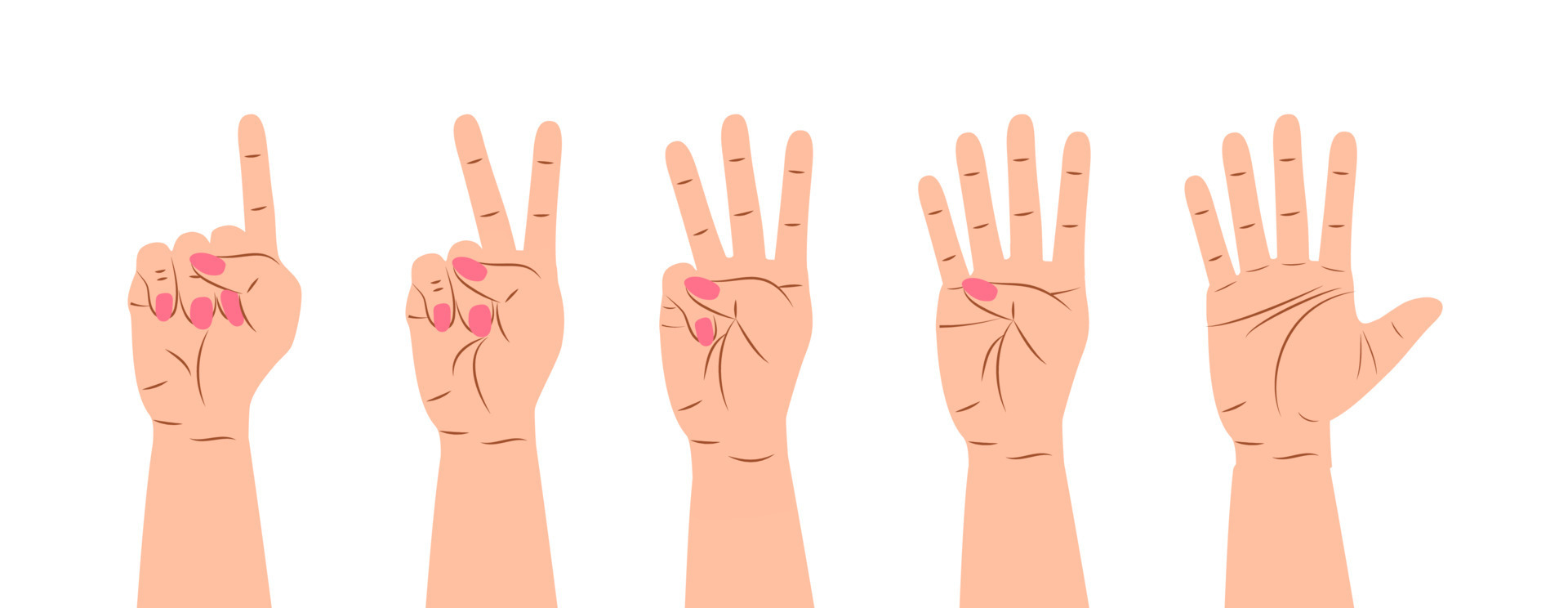 Five fingers counting icon for education. Hands with fingers. 8726895  Vector Art at Vecteezy