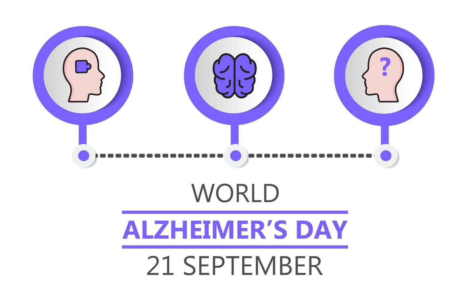 El día mundial del alzheimer se organiza el 21 de septiembre. vector