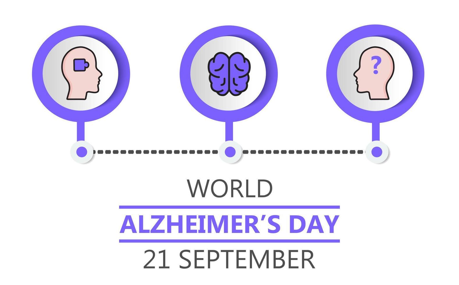 Alzheimer s world day is organized in 21 September. vector