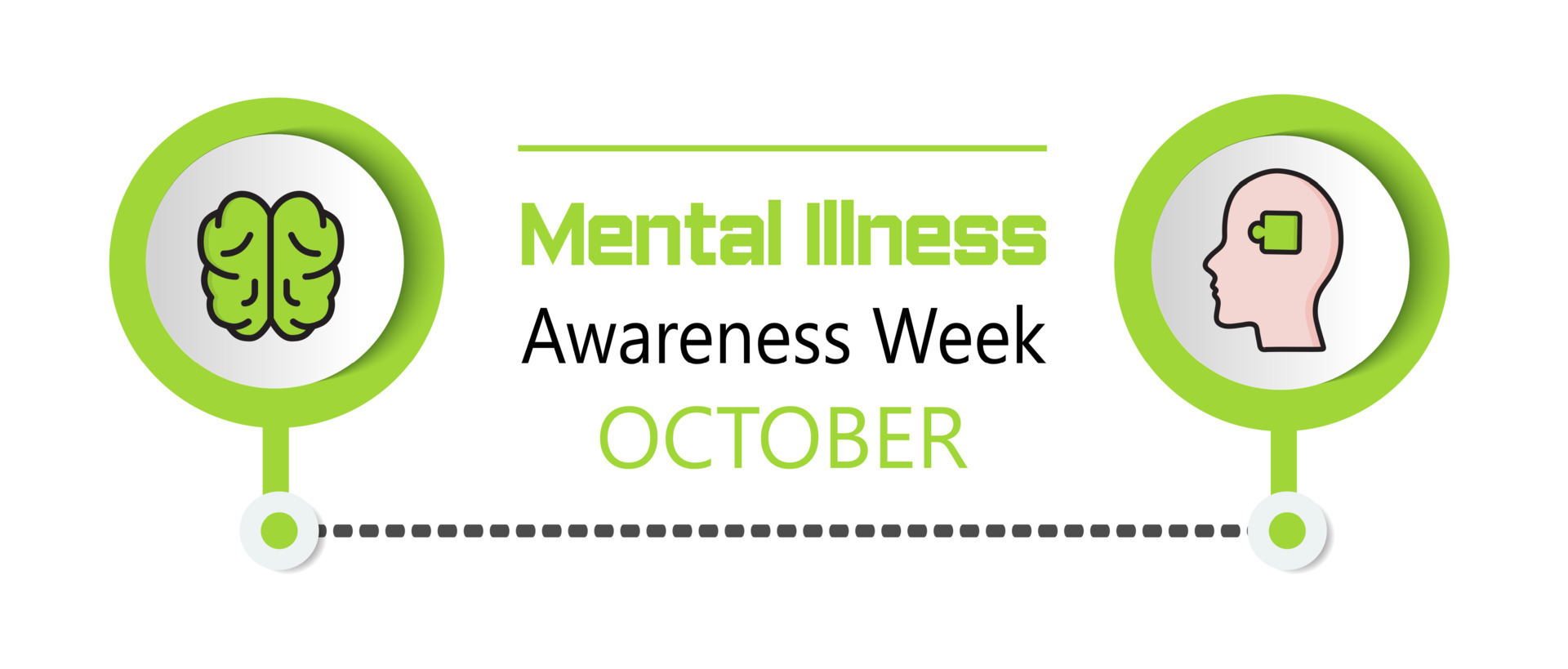 Mental illness awareness week concept vector in green color
