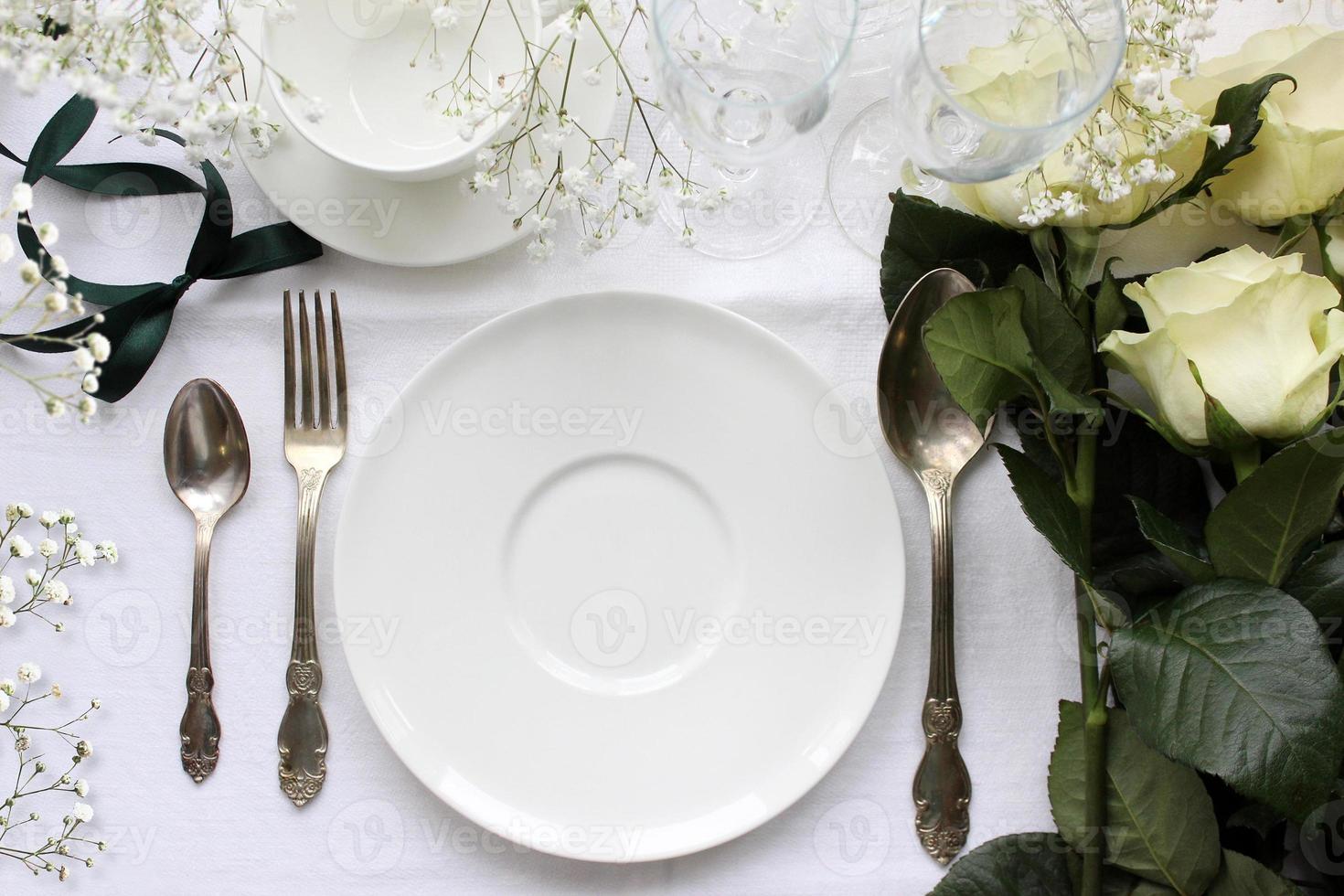 Wedding table Mockup.  Vintage fashion photography. photo