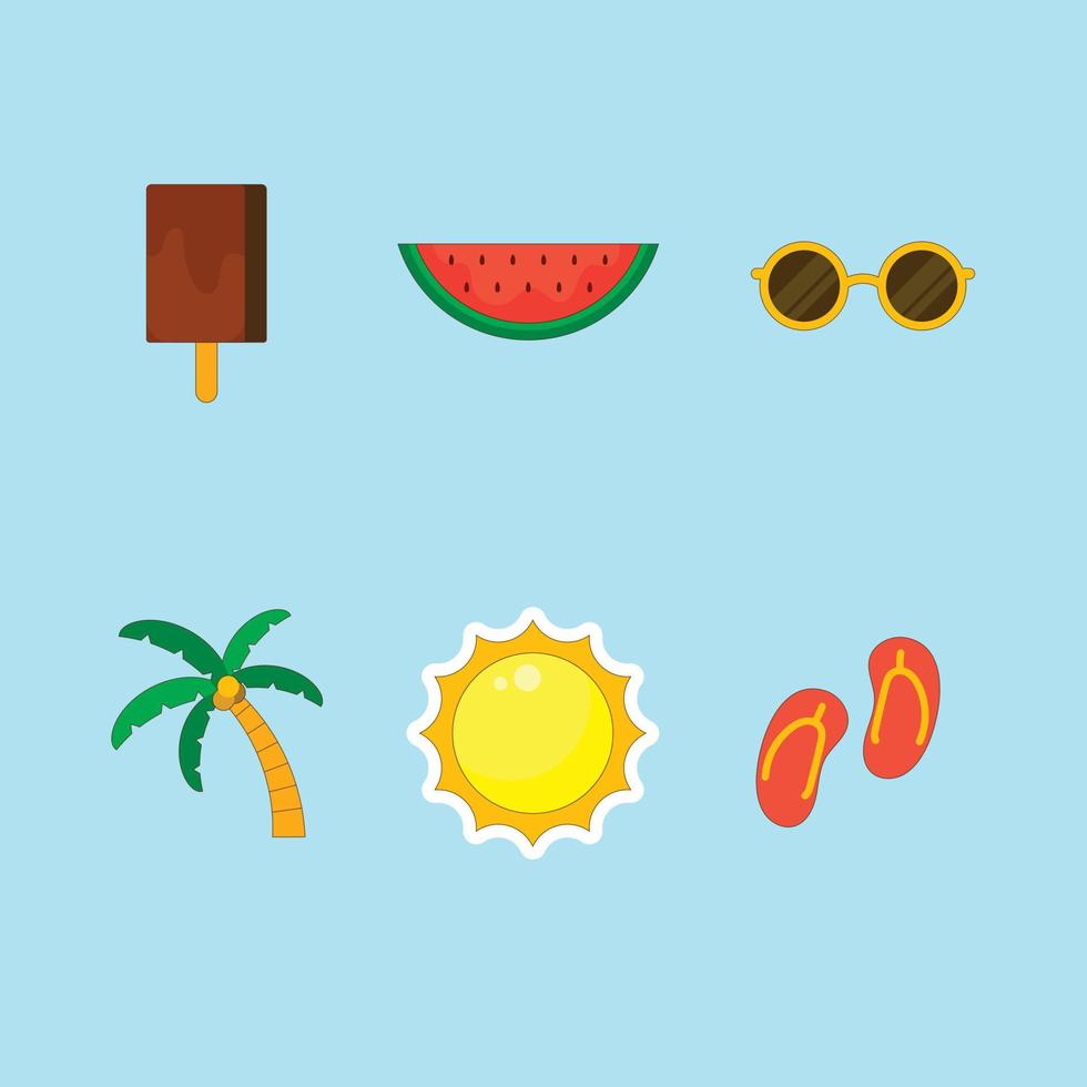 summer sticker collection set 9214093 Vector Art at Vecteezy