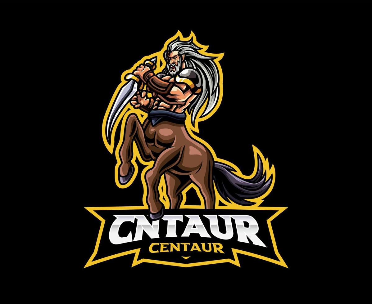 diseño de logotipo de mascota centauro vector