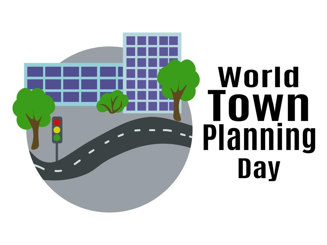 día mundial de la planificación urbana, idea para afiches, pancartas, volantes o postales vector