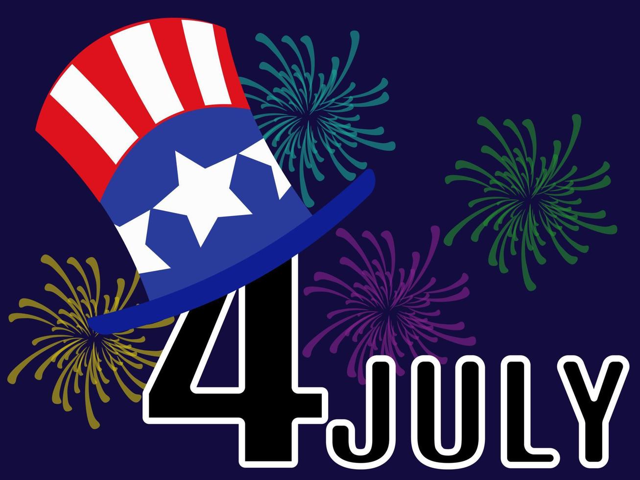 July 4, idea for a poster, banner, postcard or card vector