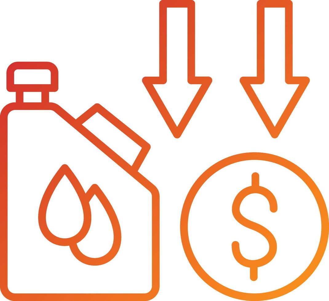 Oil Price Decrease Icon Style vector