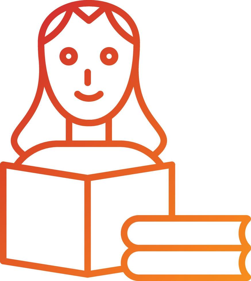 Women Reading Book Icon Style vector
