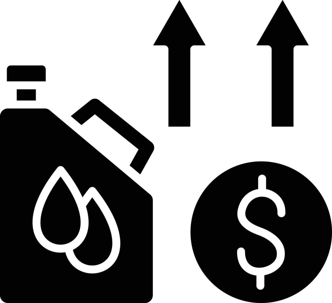 estilo de icono de aumento del precio del petróleo vector