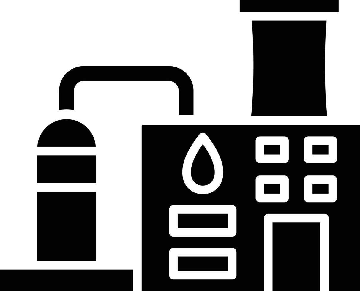 estilo de icono de refinería de petróleo vector