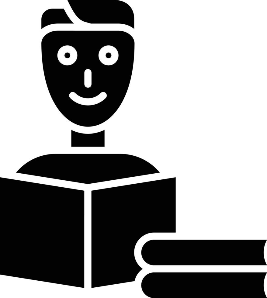 hombre leyendo estilo de icono de libro vector