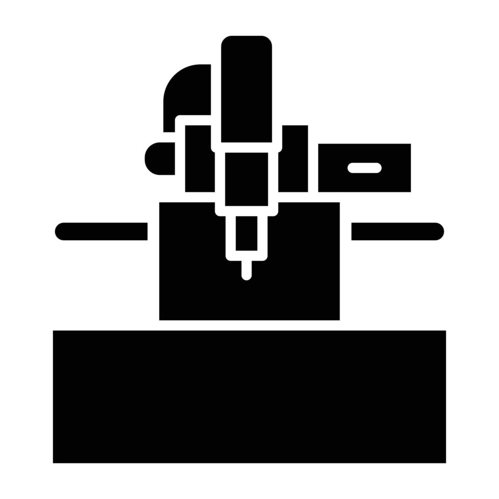 estilo de icono de máquina cnc vector