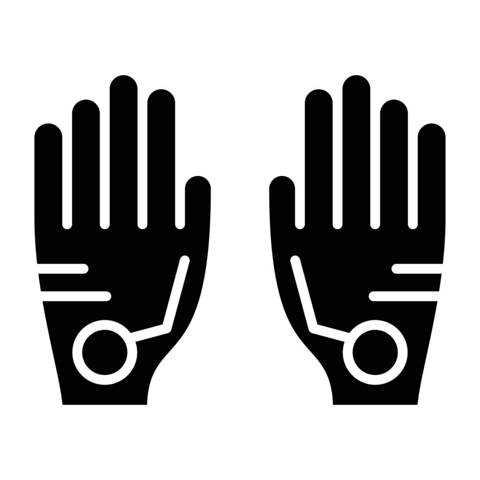 estilo de icono de guantes con cable vector