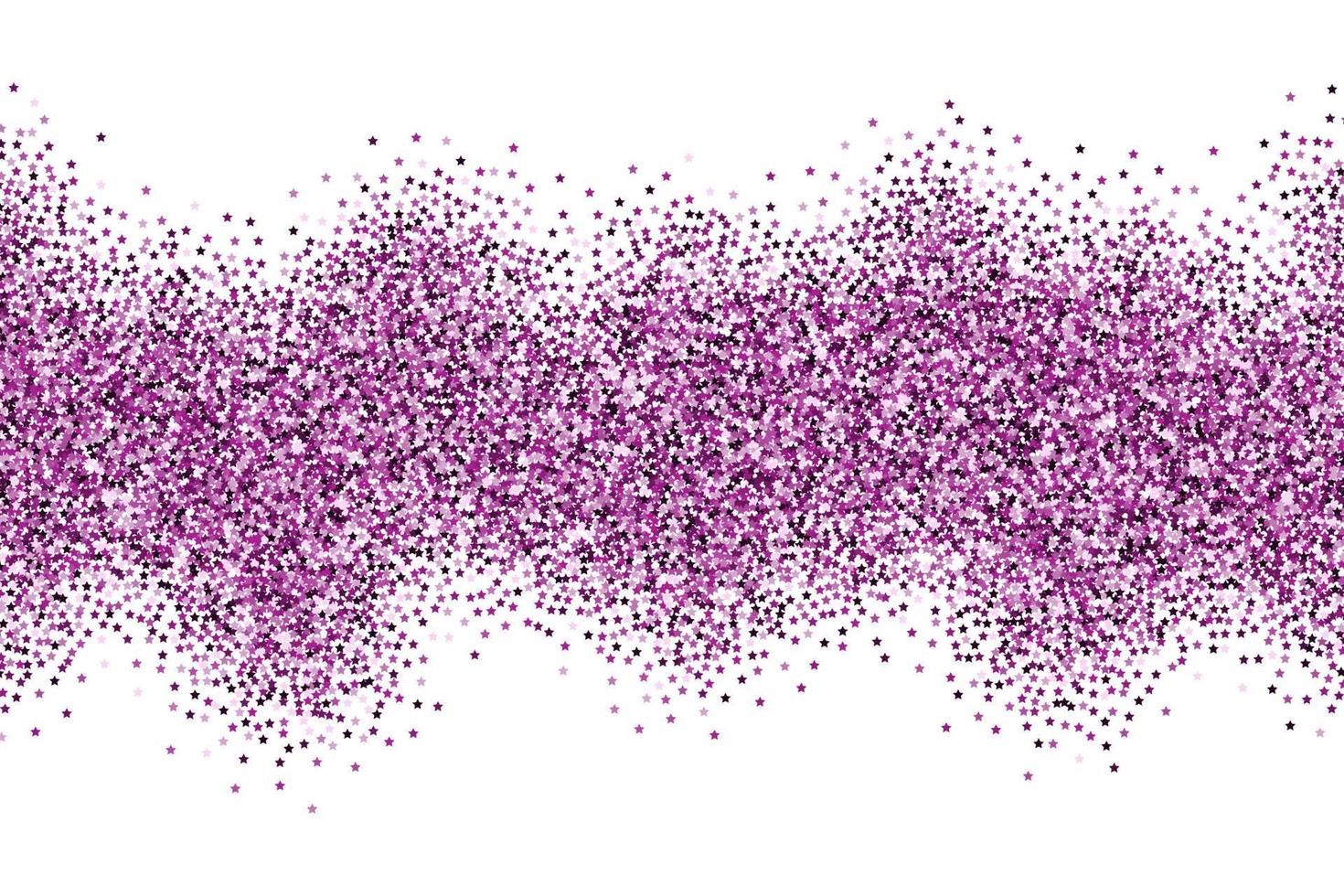 White horizontal background with violet star confetti and space for text. vector