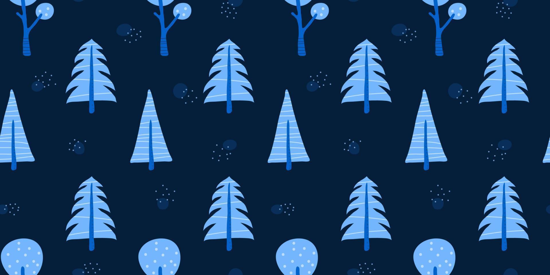 Colorful seamless pattern with doodle trees in Scandinavian style. Perfect for kids design. vector